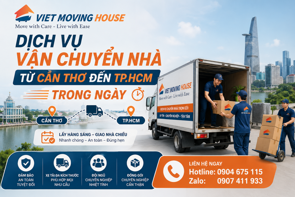 Chuyển nhà từ Cần Thơ đi TP.HCM nhanh trong ngày