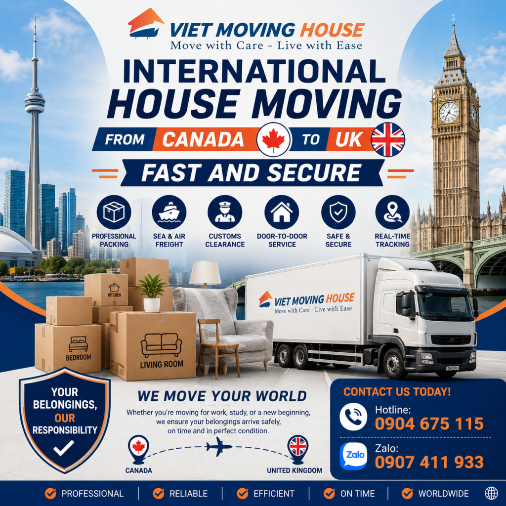 International House Moving from Canada to UK Fast and Secure